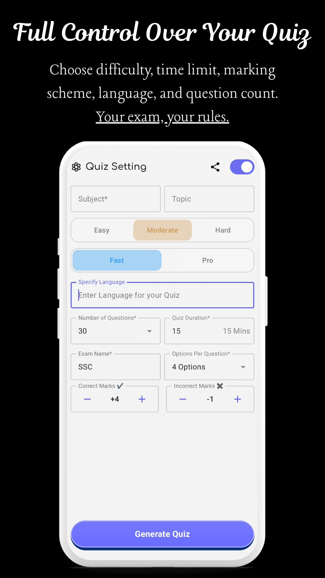 Sharda Quiz Demo Screen 3